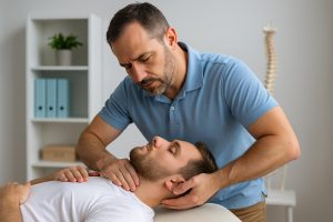 image of a chiropractor adjusting a mans neck