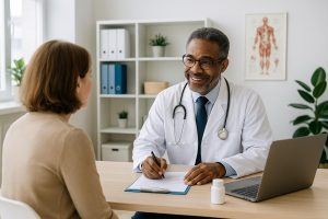 Doctor attending a patient in Auckland, New Zealand