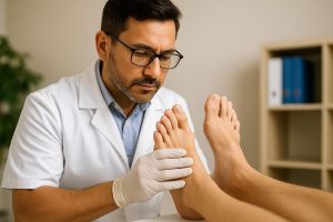 patient receiving podiatry treatment in Auckland, New Zealand