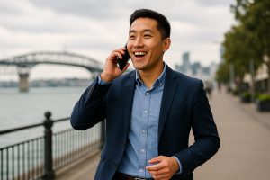 Recruiter in Auckland telling a client they have a role