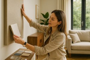 Interior Designer matching colours with wall painting and paintings in Auckland