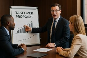 Image of plans for take over of company in Auckland