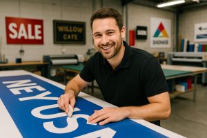 Sign company in Auckland preparing an order