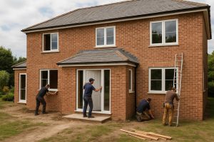 House having new windows and doors being fitted in New Zealand