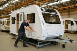 A Caravan being built, from an order thanks to SEO services