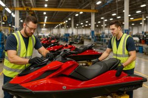 Ski Skis being built by a manufacturer in Auckland